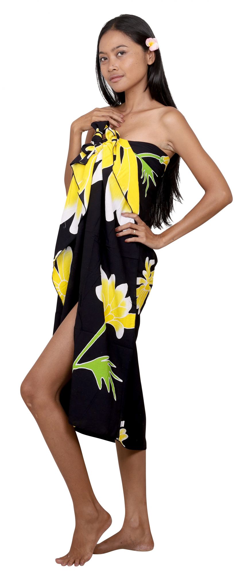 Paréo aux motifs tahitien dans la pure tradition des iles tropicales