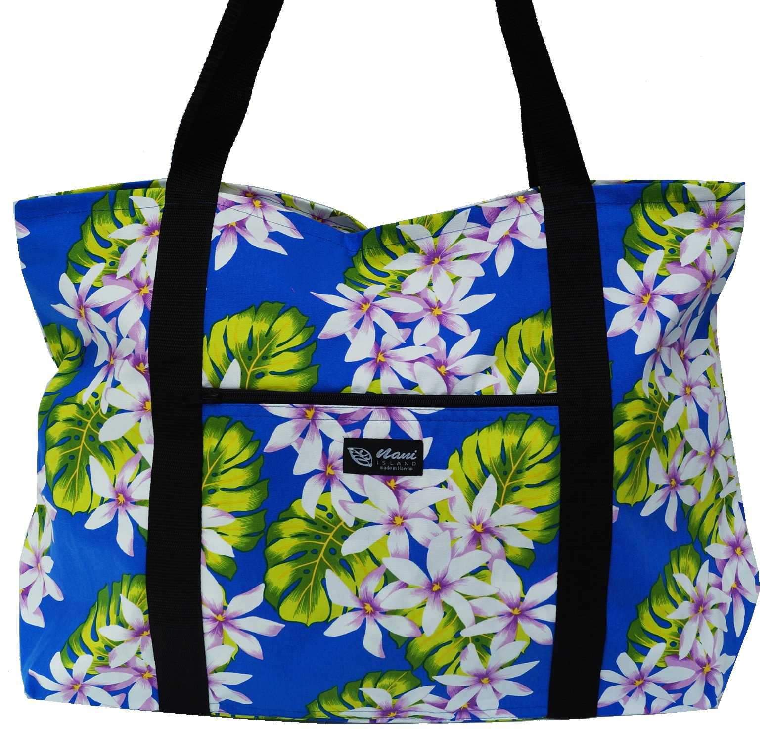 Sac cabas made in Hawaï. Un sac fun aux couleurs hawaiennes. Fleurs de tiare .