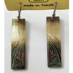 Boucles d'oreilles nacre de Tahiti Baguette N11