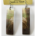 Boucles d'oreilles nacre de Tahiti Baguette N7