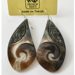 Boucles d'oreilles nacre de Tahiti Coquillage N5