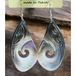 Boucles d'oreilles nacre de Tahiti Coquillage N9