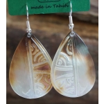 Boucles d'oreilles nacre de Tahiti Maxi Gouttes N°6