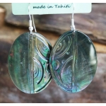 Boucles d'oreilles nacre de Tahiti Ovales N°15