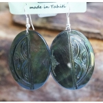 Boucles d'oreilles nacre de Tahiti Ovales N16