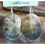 Boucles d'oreilles nacre de Tahiti Ovales N°17