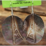 Boucles d'oreilles nacre de Tahiti Ovales N°2