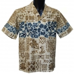 Chemise Hawaienne Hibiscus Band crème