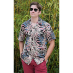 Chemise hawaienne LIGHT LEAF noir