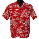 Chemise Hawaienne LOVE SHACK RED