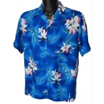 Chemise hawaienne MIDNIGHT ORCHID BLUE