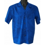 Chemise hawaienne MONSTERA CERES IN ROYAL BLUE