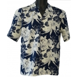 Chemise Hawaienne MONSTERA ORCHID NAVY