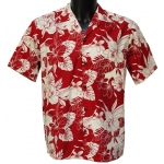 Chemise hawaienne MONSTERA ORCHID RED