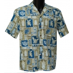 Chemise hawaienne PINEAPPLE BLOCK Kaki