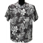 Chemise Hawaienne SANDY BEACH noire