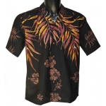 Chemise Hawaienne Shoulder Fern Black