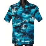 Chemise Hawaienne SOIR D'ETE SUR HAWAI Turq