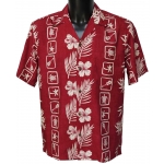 Chemise hawaienne SQUARES RED