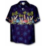 Chemise Hawaienne SURF MEETING marine