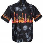 Chemise Hawaienne Ukull noir