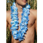 Collier de fleur Hawaï bleu