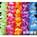 Collier de fleur Hawaï mixte2 Lot de 10