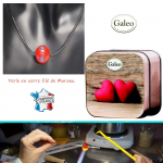 Pack 1 savon coffret metal + 1 collier perle verre fil