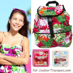 Sac a dos et savons fleuris