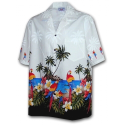 Chemise Hawaïenne Perroquet Taille L - Rayon, Manches Courtes, Multicolore - Occasion En Excellent état