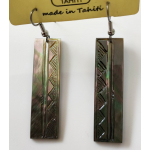 Boucles d'oreilles nacre de Tahiti Baguette N10