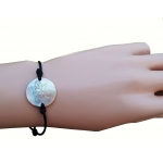 Bracelet nacre motif fleur de plumeria