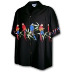 Chemise Hawaienne BLACK PARROTS