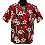 Chemise Hawaienne Hibiscus Surfs Red