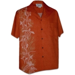 Chemise Hawaienne HYPPOCAMPUS AND TURTLES (orange)