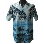 Chemise hawaienne SOUS LES COCOTIERS BLEU