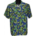 Chemise hawaienne TROPICAL MOMENTS BLEU