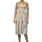 ROBE HAWAIENNE BIRD OF PLUMERIA crme